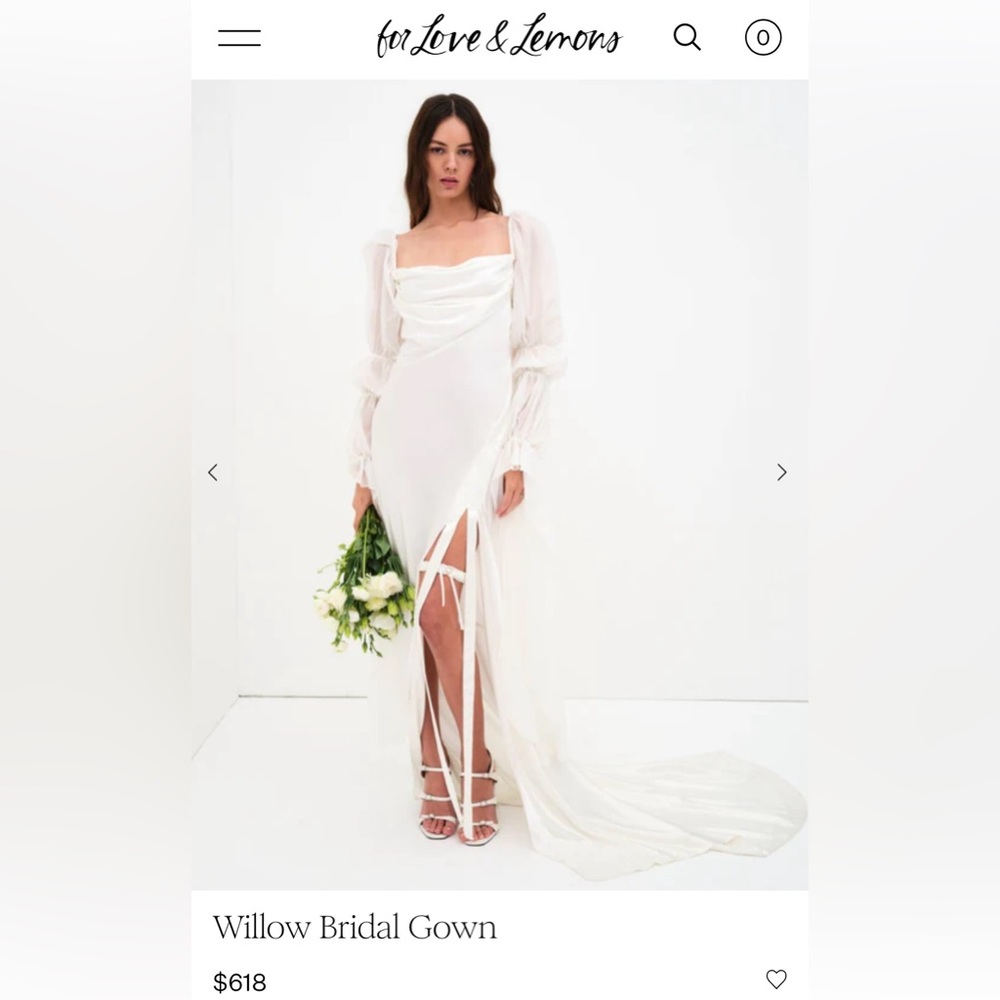 For Love and Lemons Willow Bridal Gown - Small